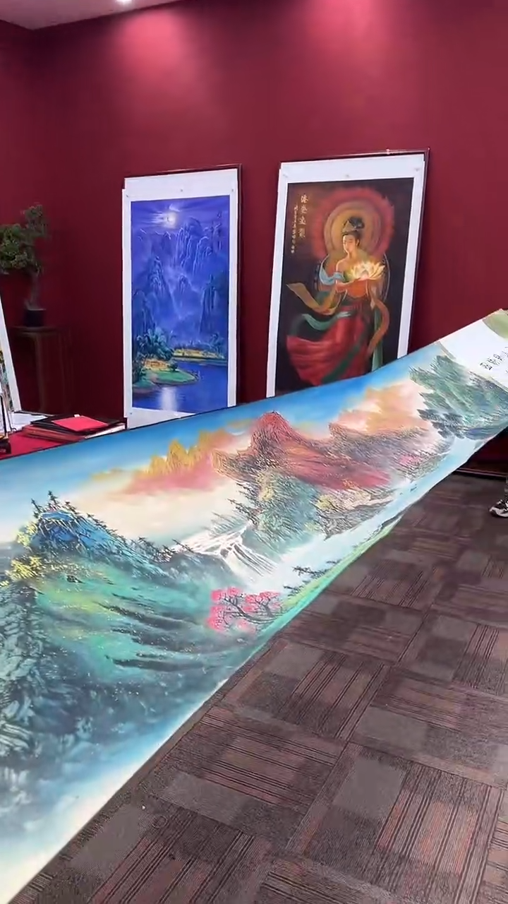 国画王碧梧绘画12pc山水长卷教材原稿