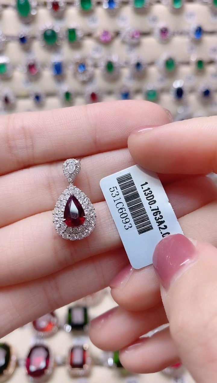 【闪购商品】红宝石18K金吊坠18K金镶嵌1