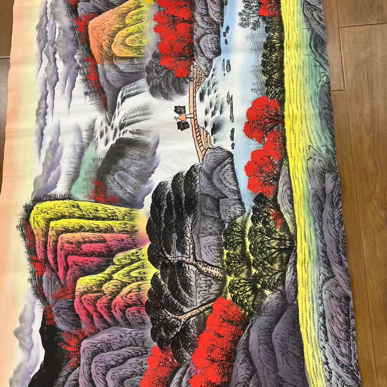 张吉明山水/丈二/绘画/横幅/无装裱