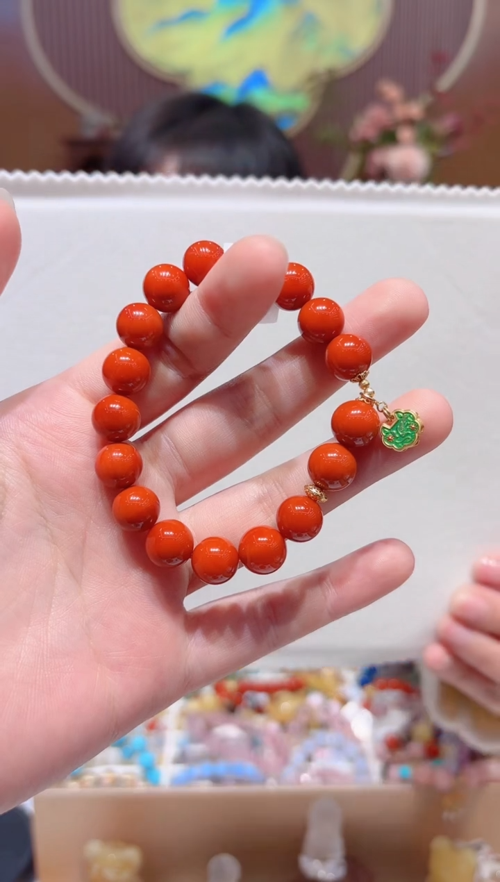 【闪购商品】南红玛瑙手串18K金镶嵌设计款珠串10.4