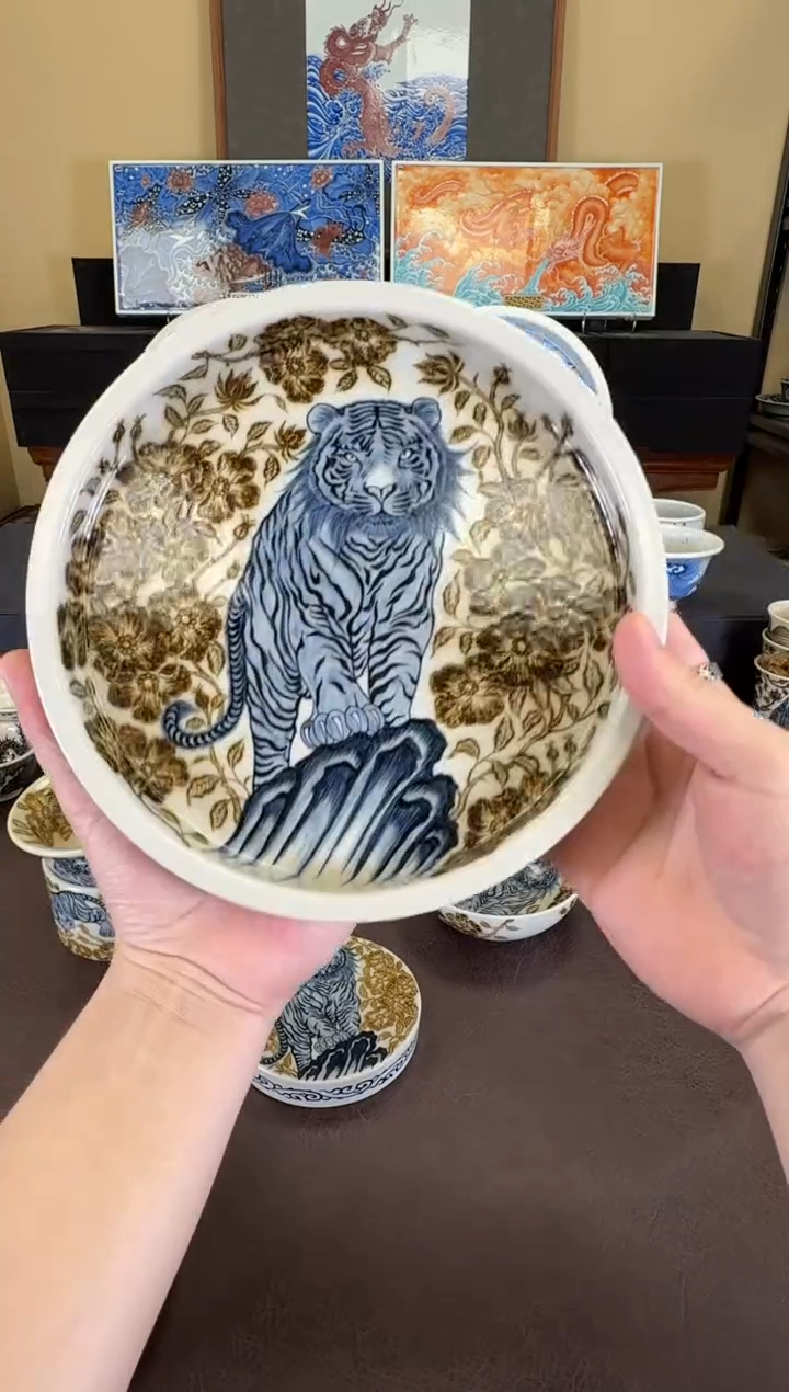 二号釉老虎纹壶承