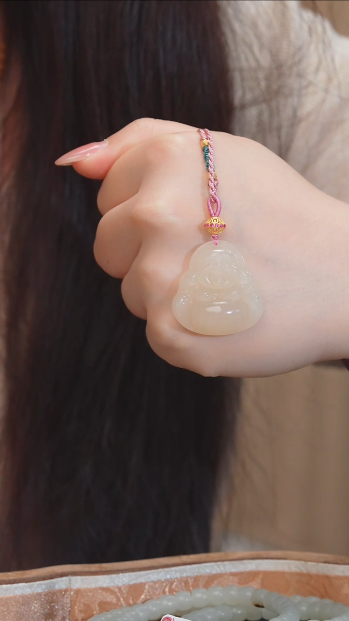 【闪购商品】和田玉吊坠未镶嵌藕粉@@N8077