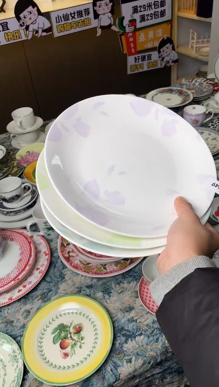 【闪购商品】瓷片CC949陶瓷没有完美无瑕陶瓷3个9寸