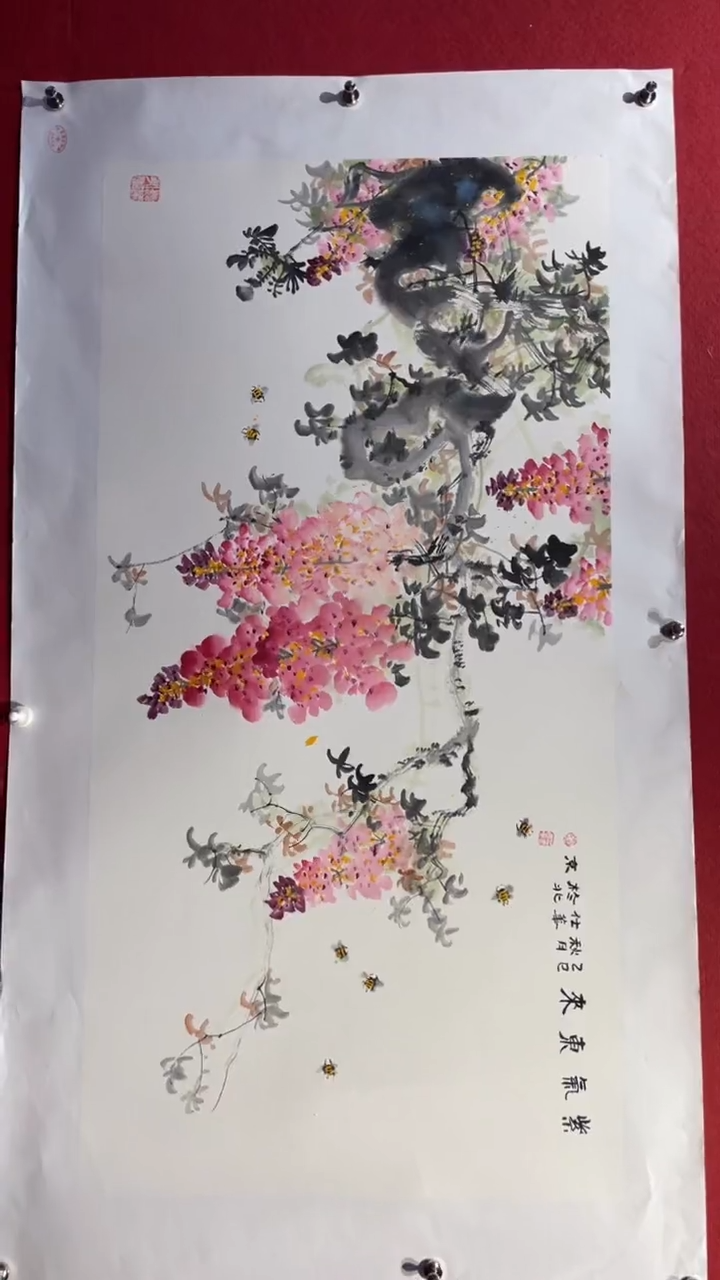 绘画中艺-刘仕华国画-四尺紫气东来