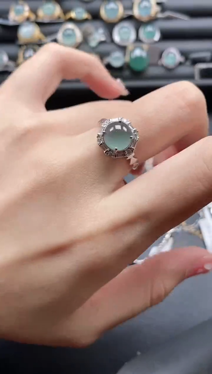 【闪购商品】翡翠戒指银S925镶嵌1111-