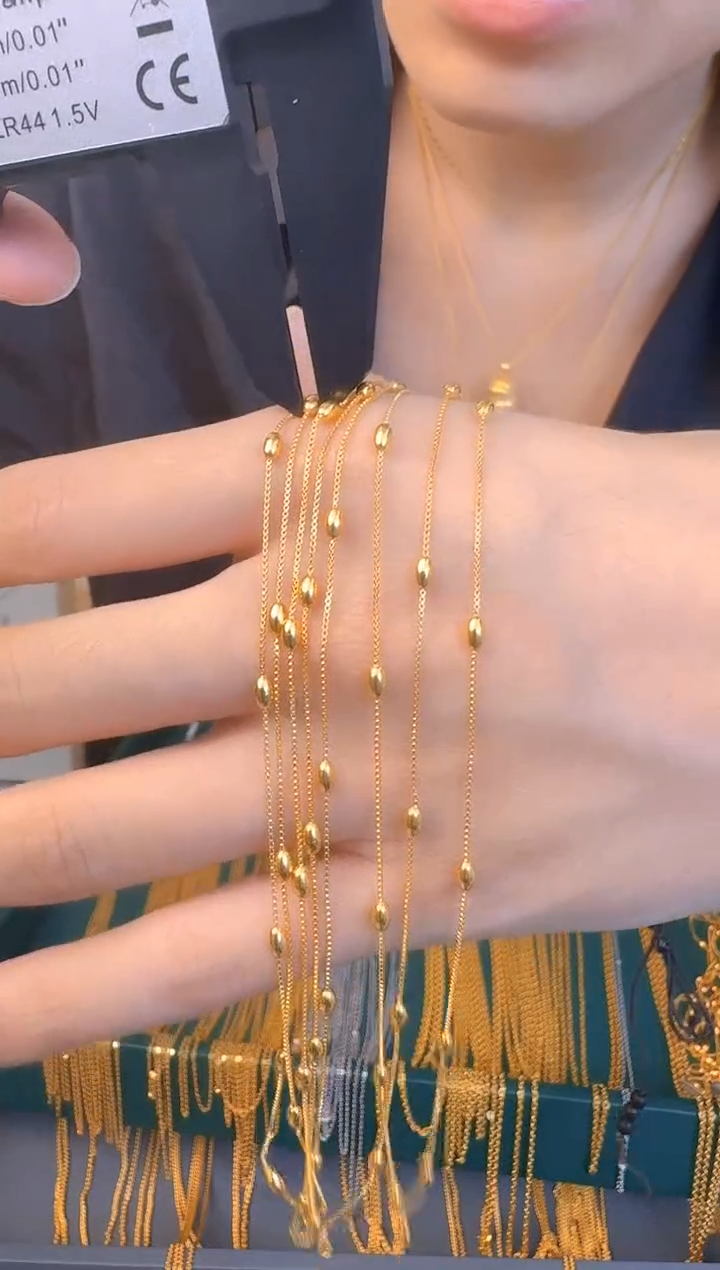 盒仔橄榄隔珠链50cm 1.86g（多样性发货）