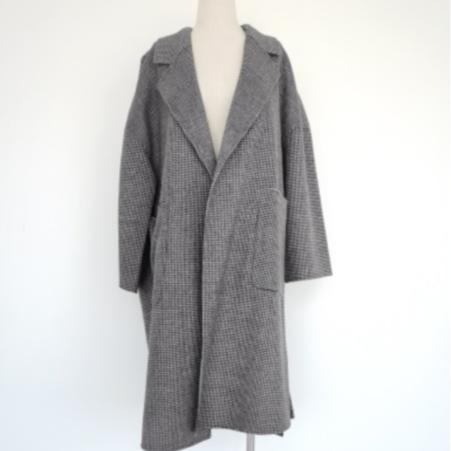 AMASS/阿玛施灰色经典格纹气质大衣5400952