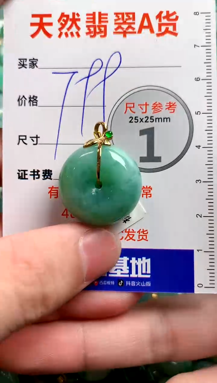 翡翠18K金镶嵌颈饰0716946341