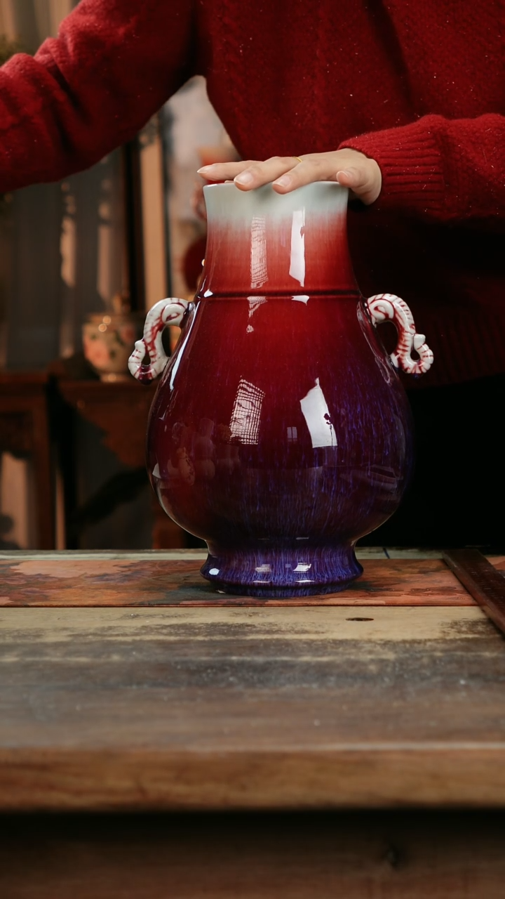 【闪购商品】瓷片景德镇纯手工釉下彩精品花瓶