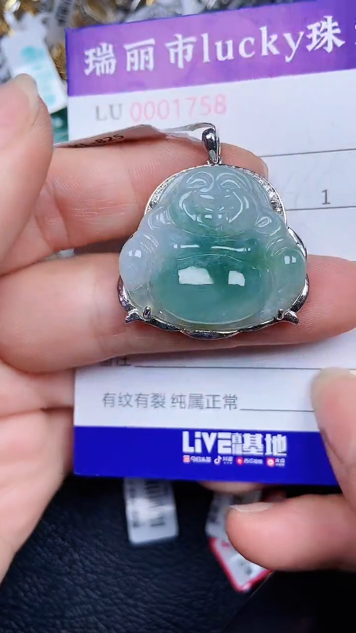 颈饰银S925镶嵌翡翠1758