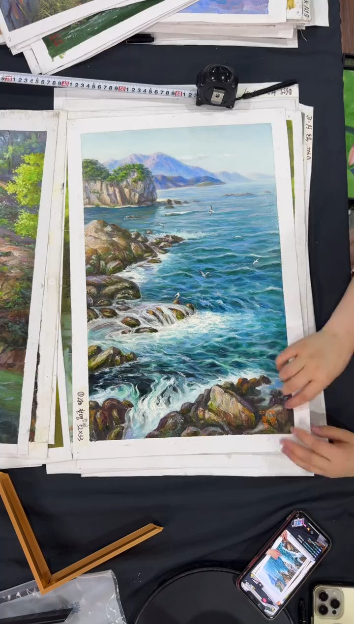 油画【新品含装裱】朝鲜画家原创手绘油画作品