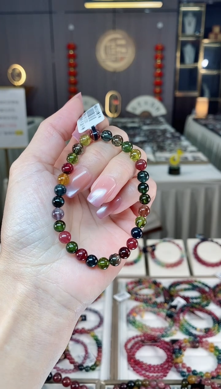 未镶嵌老矿碧玺单圈手串6mm+碧玺hon多样性发货一条