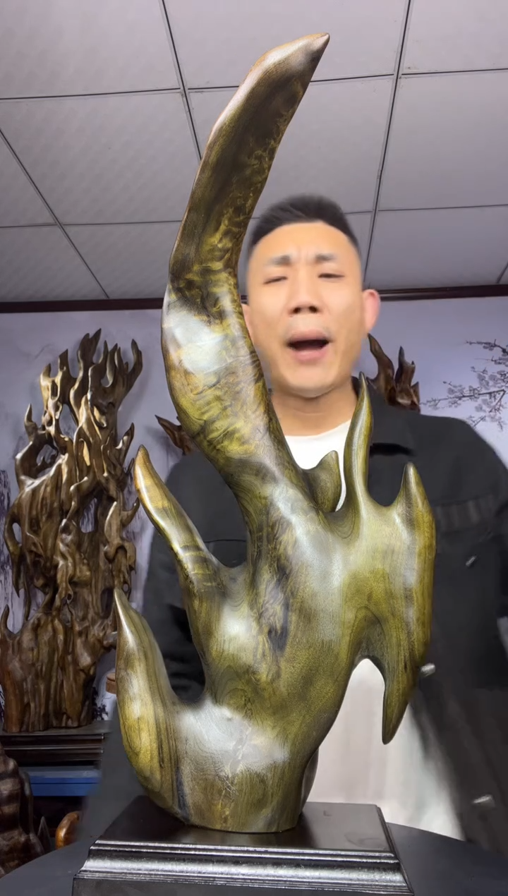 金丝楠木雕款泳****宿金丝楠木工艺品摆件