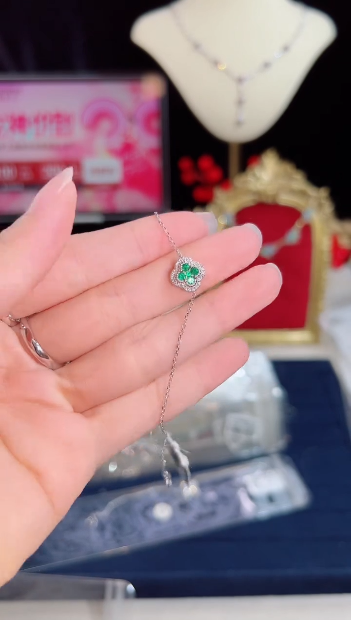 【闪购商品】祖母绿手链18K金镶嵌BB2448#-Y#88