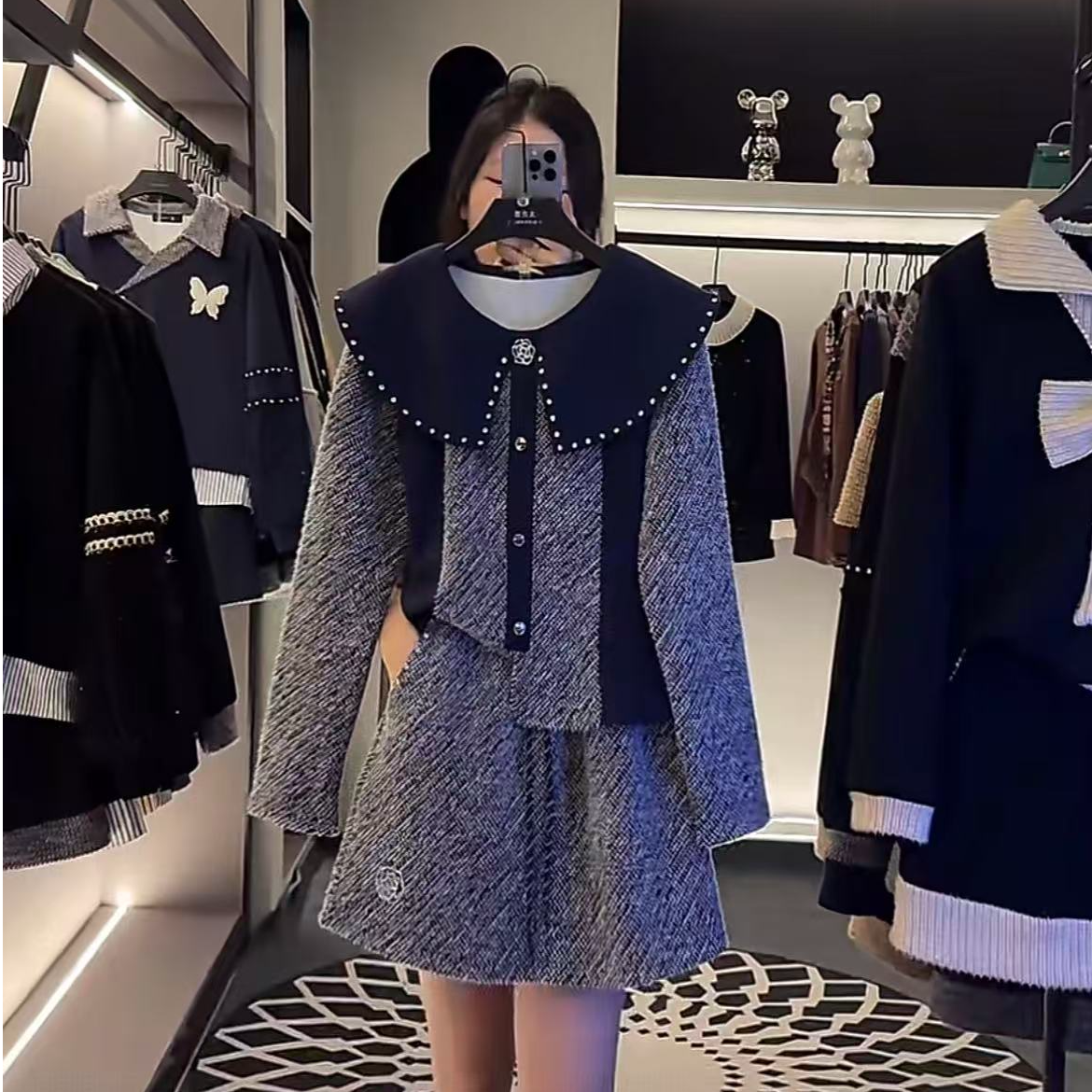 【宠粉价】（加绒）秋冬新款时尚设计师款气质洋气半身裙套装TZ-816