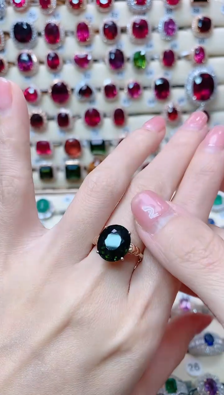 【闪购商品】碧玺18K金戒指18K金镶嵌1