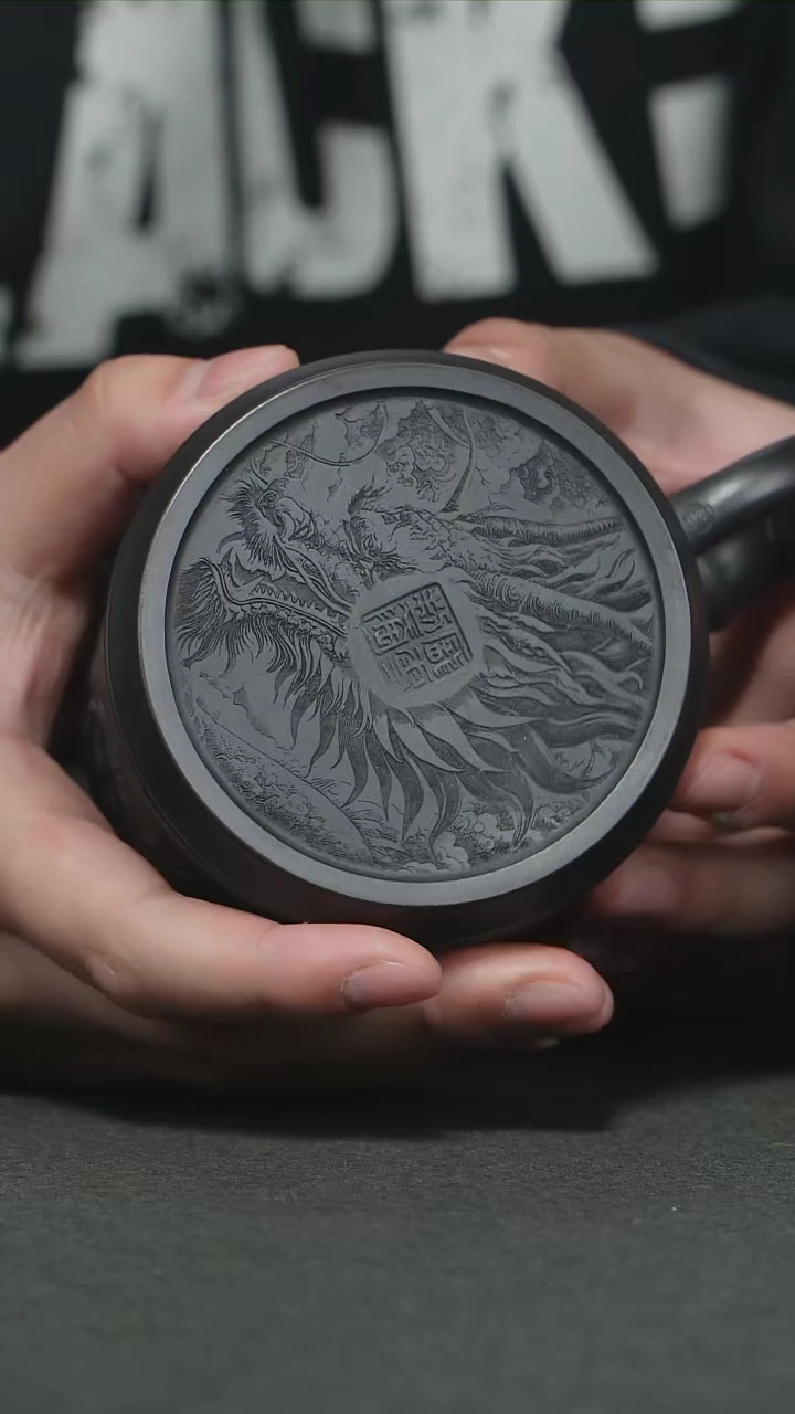 【闪购商品】紫砂茶杯石黄百福盖杯