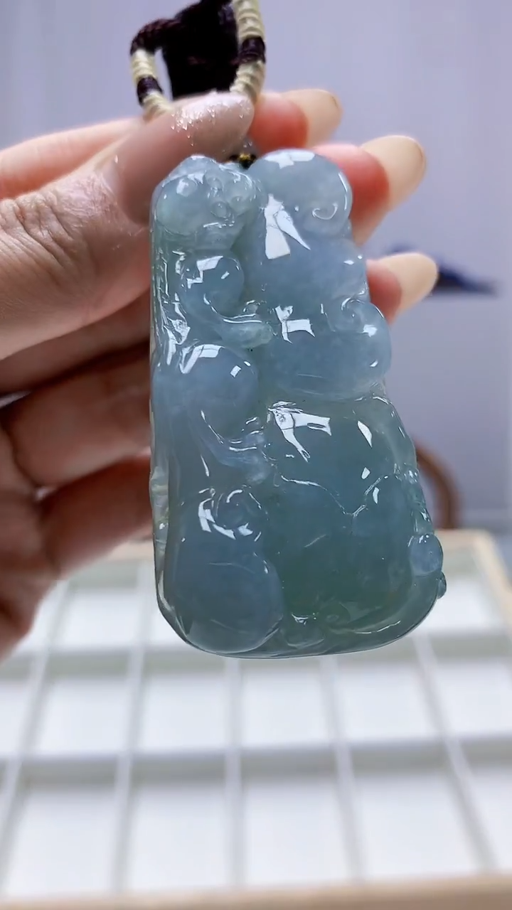 未镶嵌定制翡翠5028MM-毛货挂件97