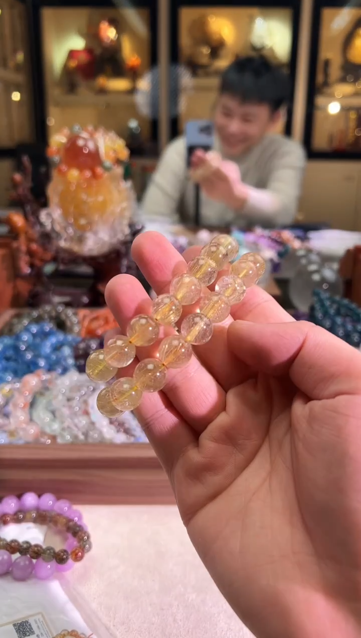 未镶嵌手链水晶12mm+金发晶（多样性发一）