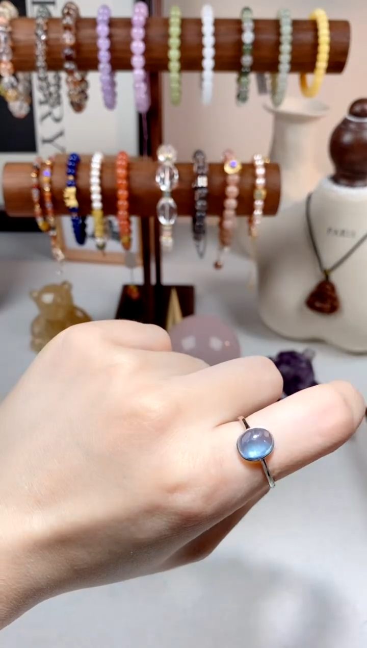 【闪购商品】海蓝宝石戒圈银S925镶嵌戒指