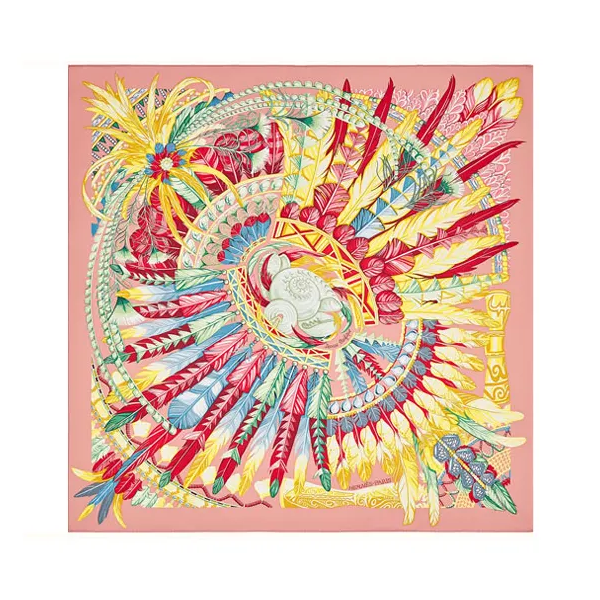 Hermes/爱马仕【国现 专柜5100】女士"太平之舞"丝巾 H003572S 04