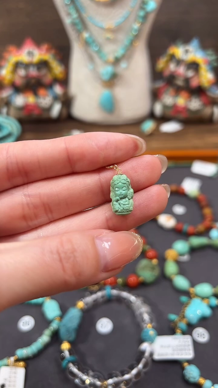 【闪购商品】绿松石提溜18K金镶嵌绿松石提溜