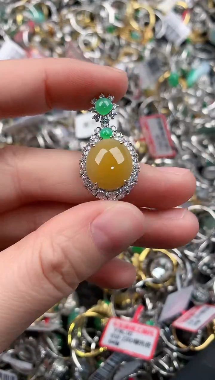 银S925镶嵌戒指翡翠777                 8