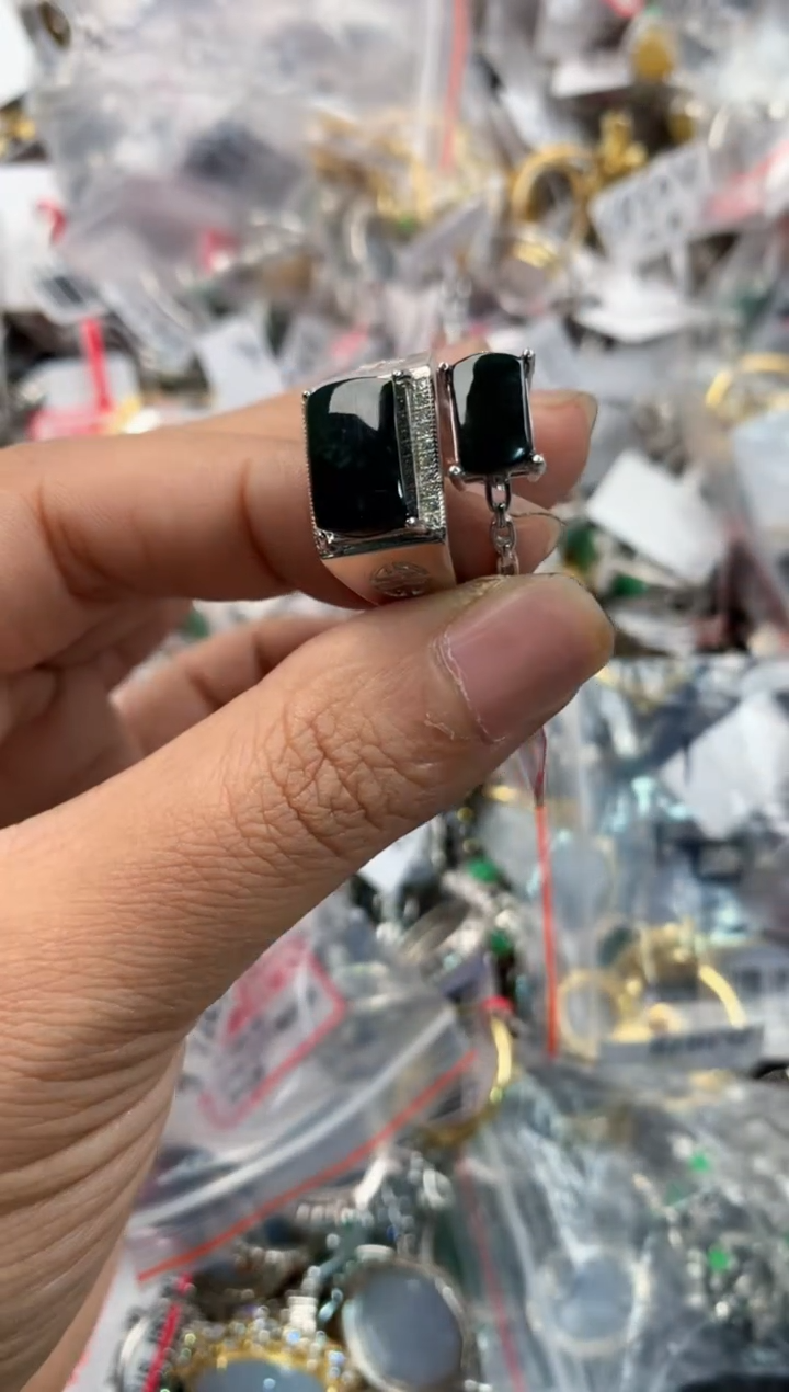 银S925镶嵌戒指翡翠101010----4