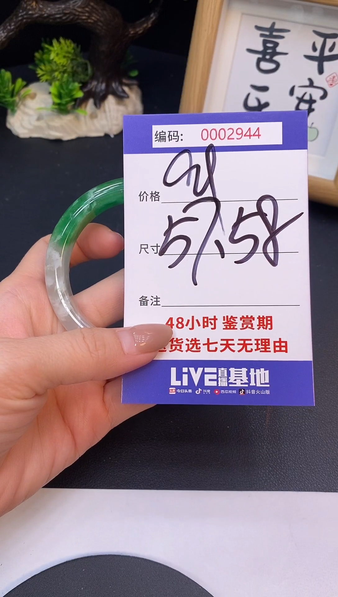 未镶嵌手镯翡翠0002944