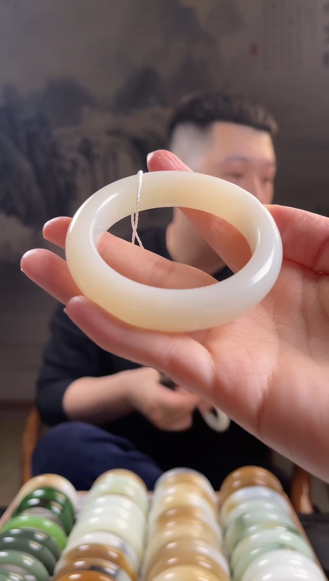 未镶嵌手镯和田玉53+圈口5678