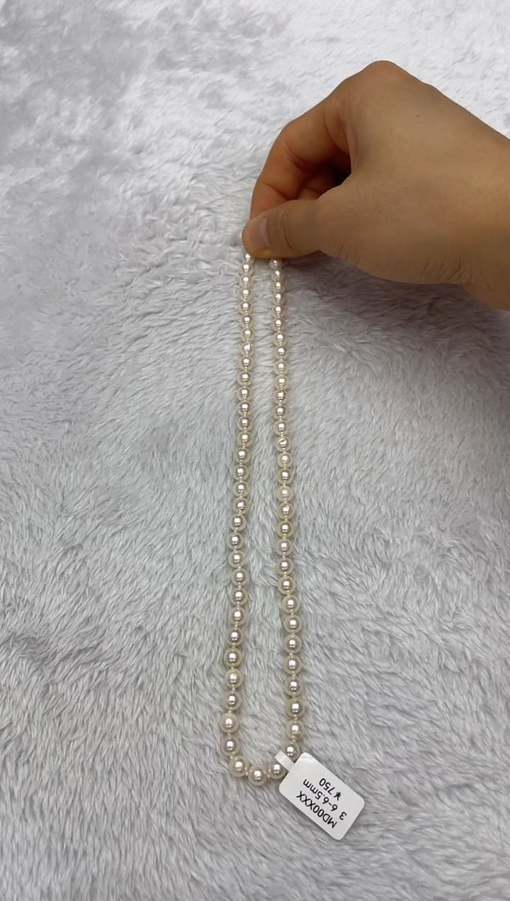 海水珍珠银S925镶嵌项链AK羽皇金6-6.5mm