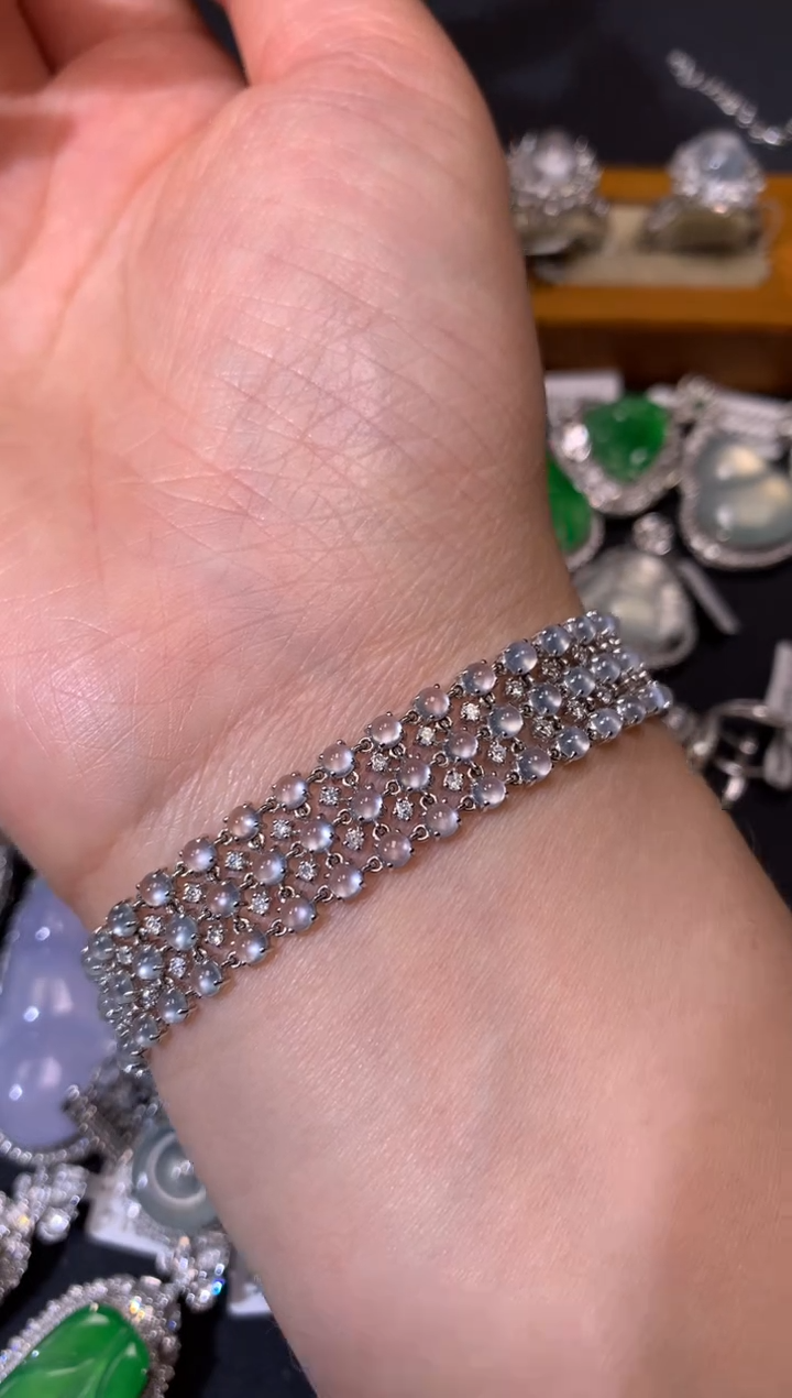 翡翠18K金镶嵌吊坠(不含链)手链