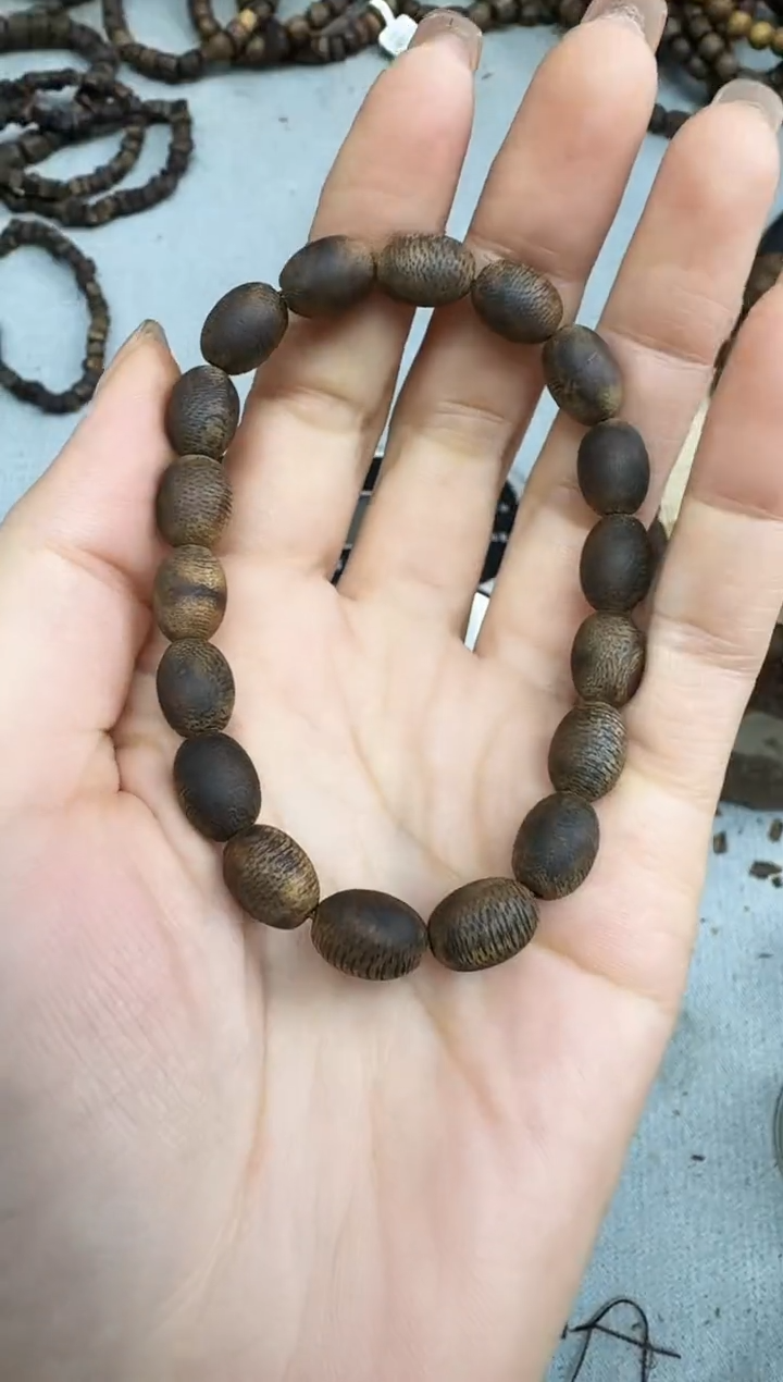 沉香手串0809白棋留疤珠沉水单圈多样性发一