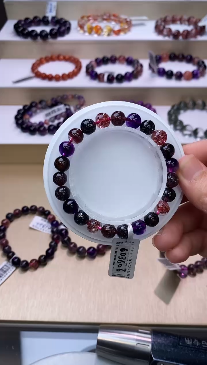 【闪购商品】水晶手链未镶嵌黑加仑超七单圈8m+