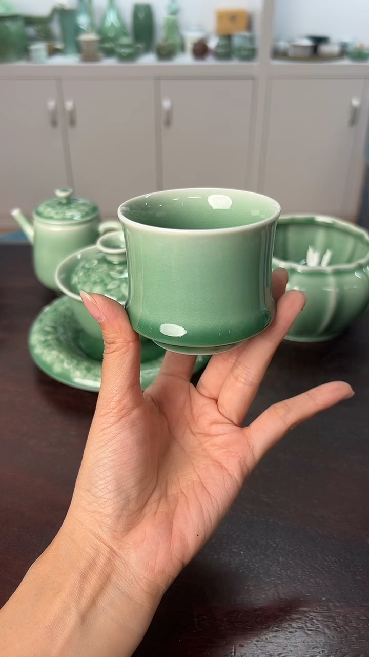 龙泉云间青瓷小米茶器   单杯