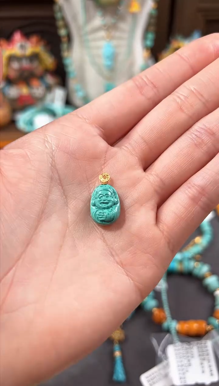 【闪购商品】绿松石提溜18K金镶嵌绿松石提溜