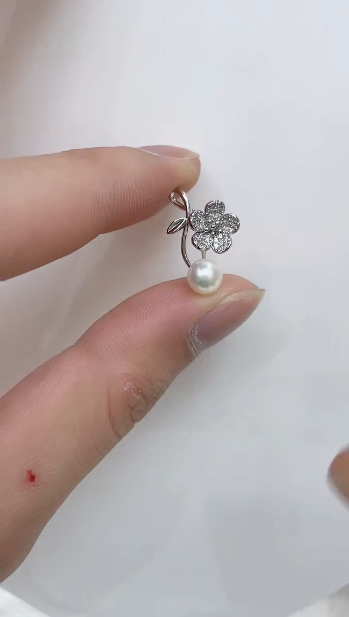 【闪购商品】海水珍珠吊坠(不含链)银S925镶嵌海水珍珠吊坠