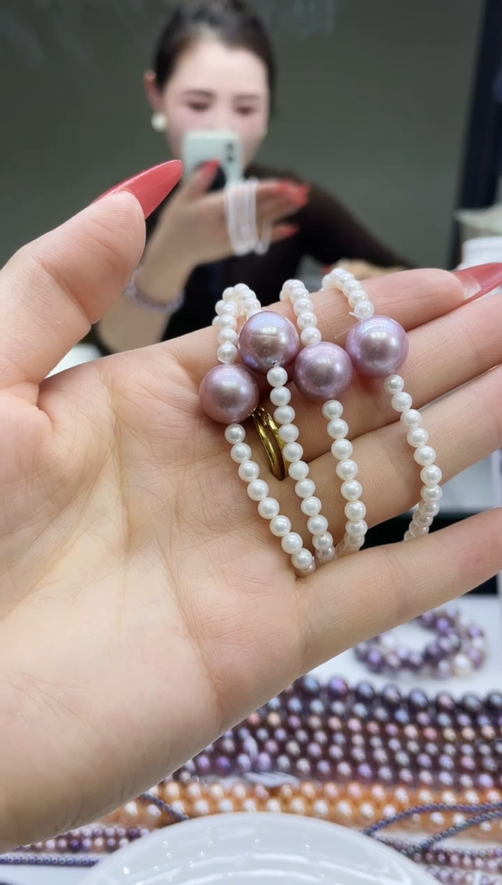 未镶嵌手链淡水珍珠白色系设计款手链