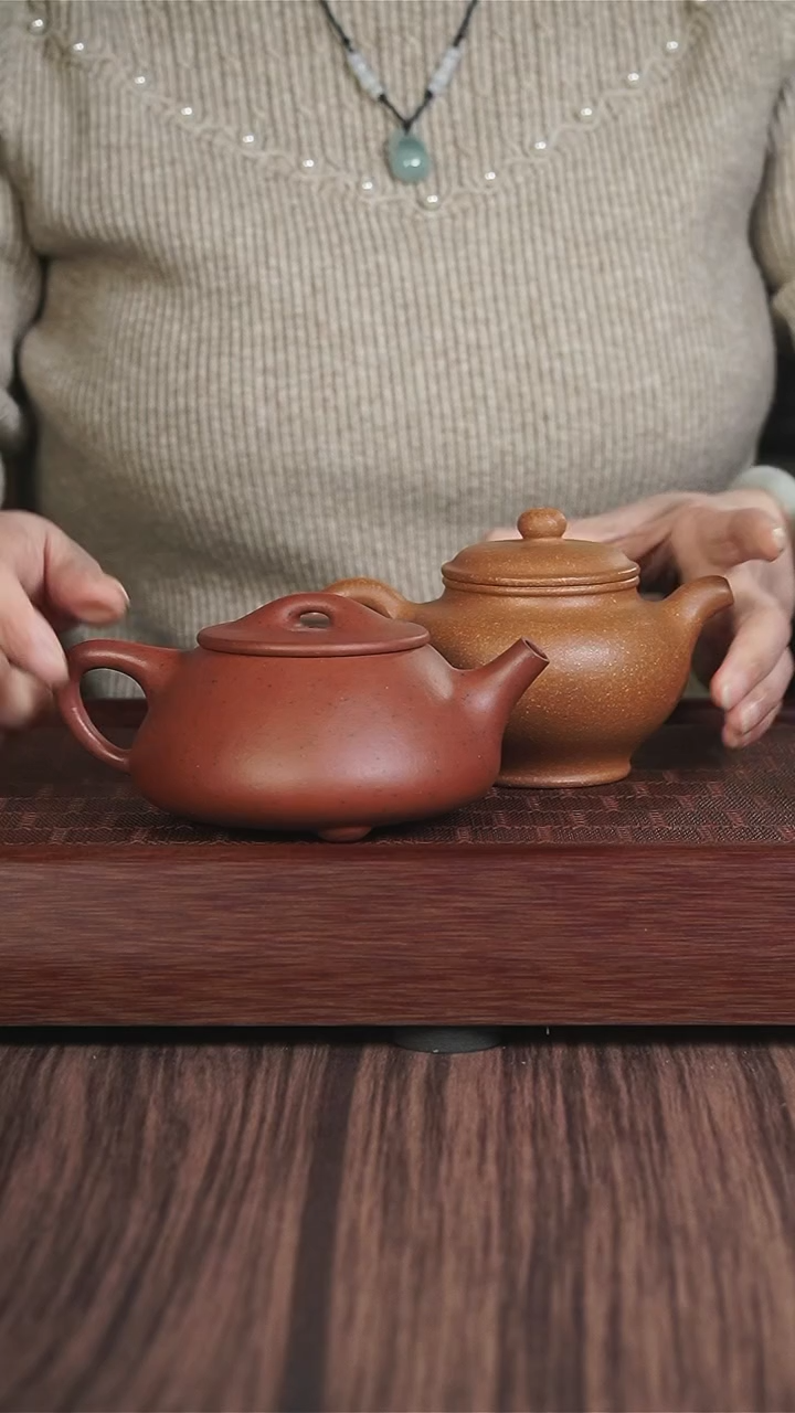 【闪购商品】紫砂茶壶黄降坡 掇只+老朱泥 景舟石瓢