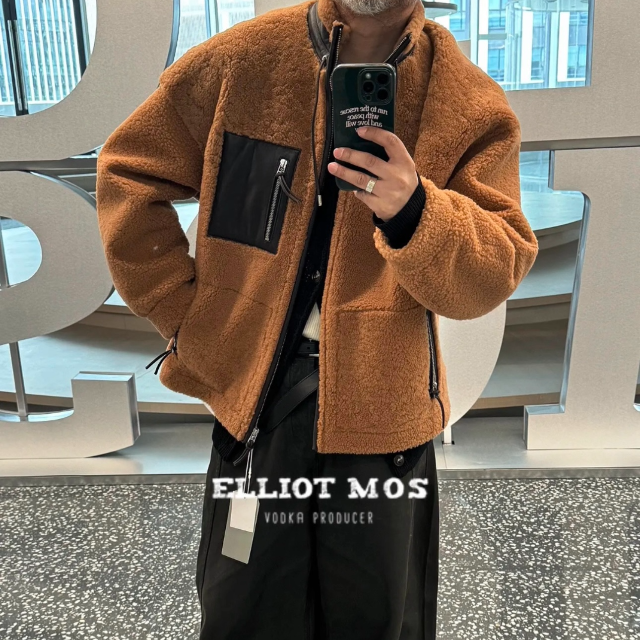 Elliot Mos V叔 琥珀沙丘~100%羊皮皮毛一体夹克外套-1611