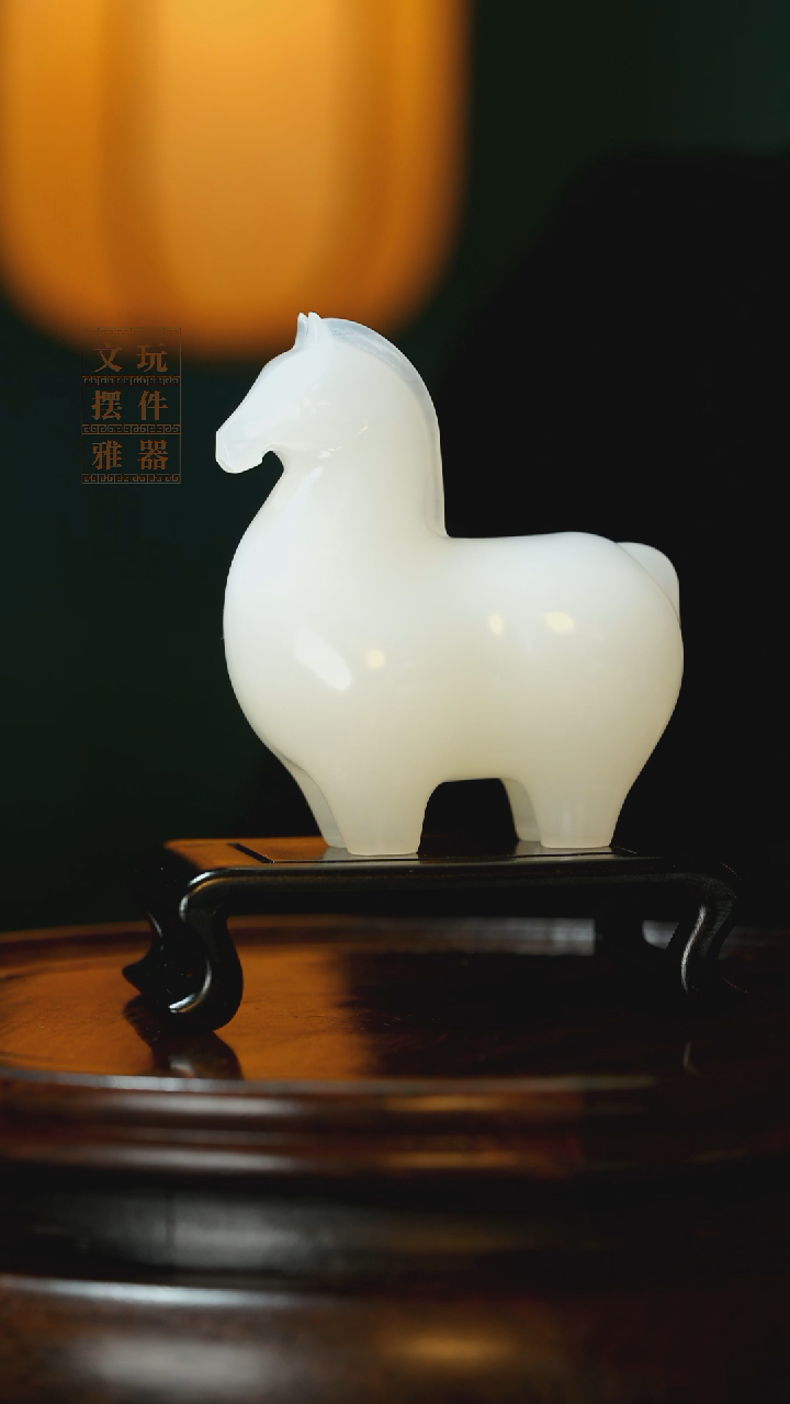 玉《马到成功》手把件摆件