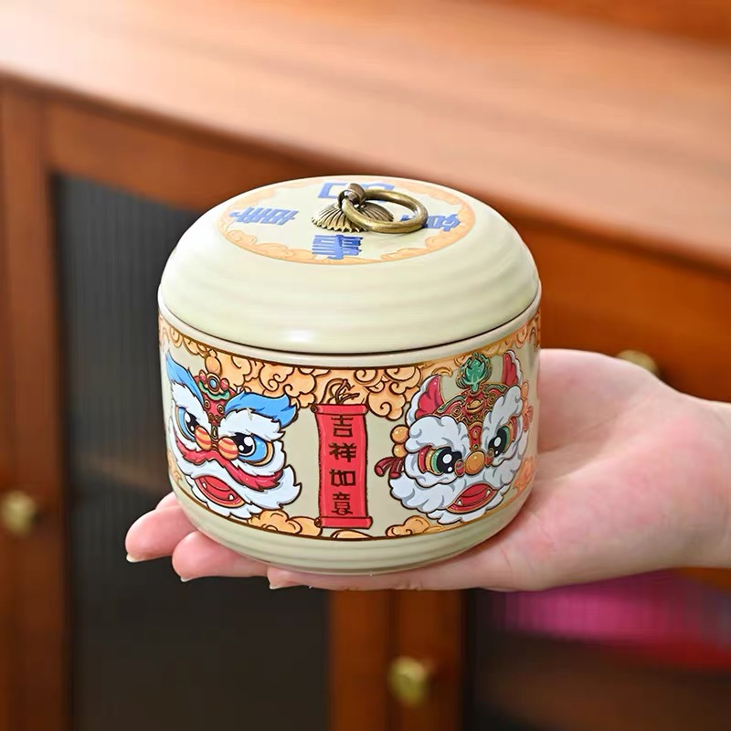 TJ199-醒狮茶叶罐