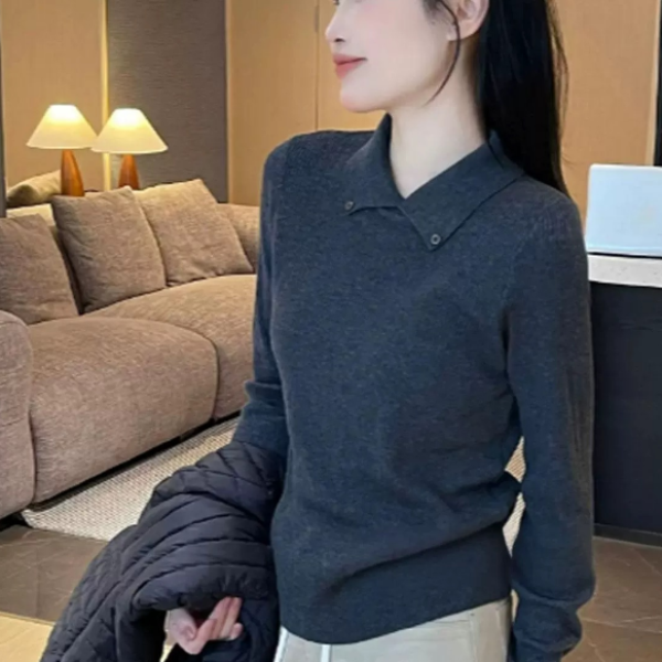 2025新款时尚设计感百搭小众上衣长袖秋冬1203打底衫女-谷柔