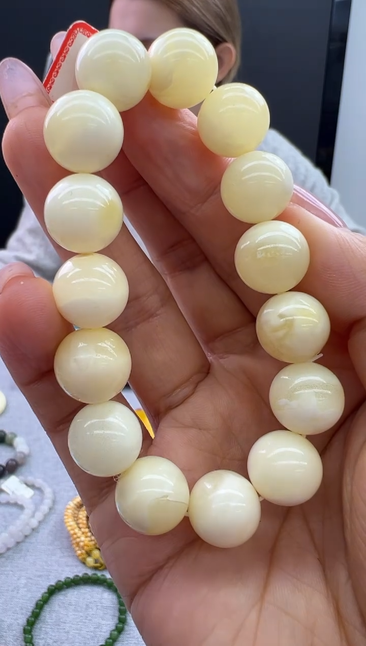 【闪购商品】琥珀手链未镶嵌364秒拍号
