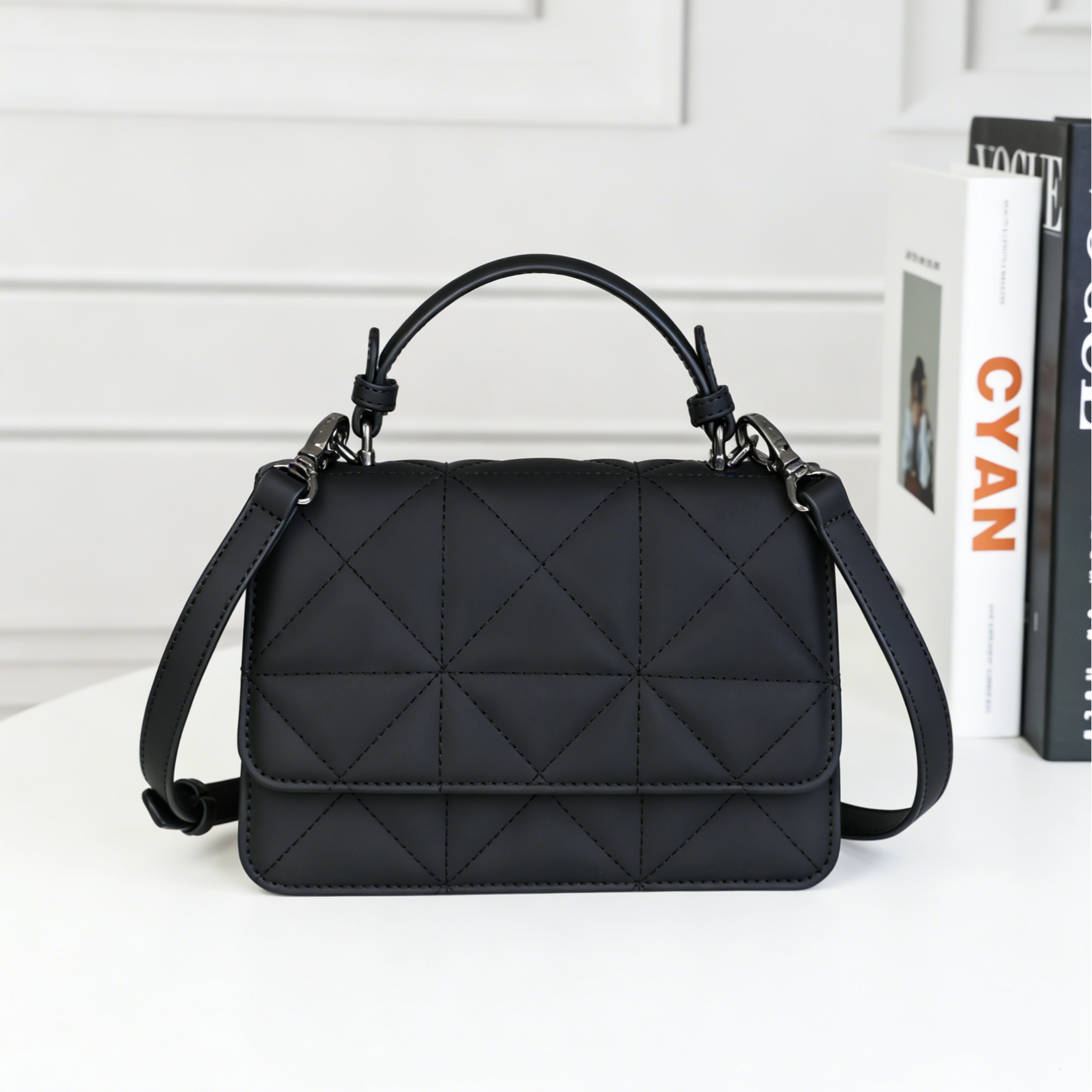 【C&R】时尚单肩斜挎信封包FES-6090-黑色/22x7x14cm