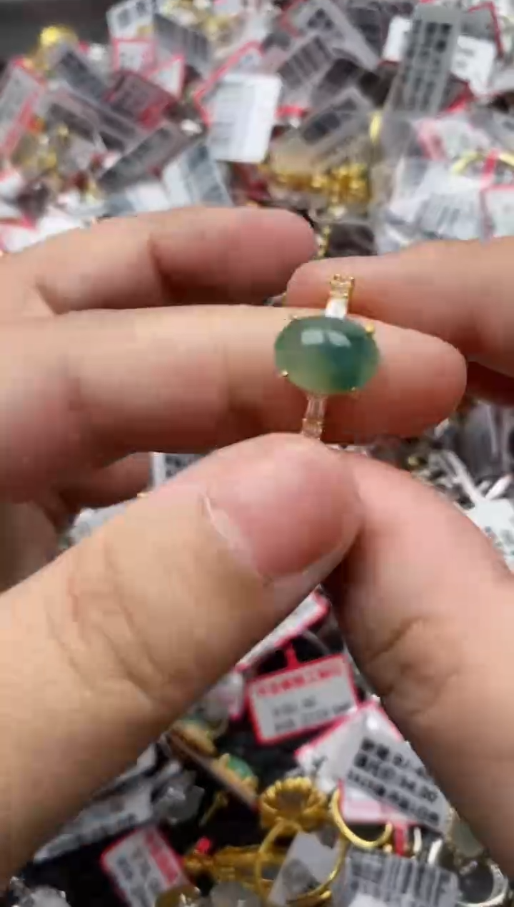【闪购商品】翡翠戒指银S925镶嵌4444----2