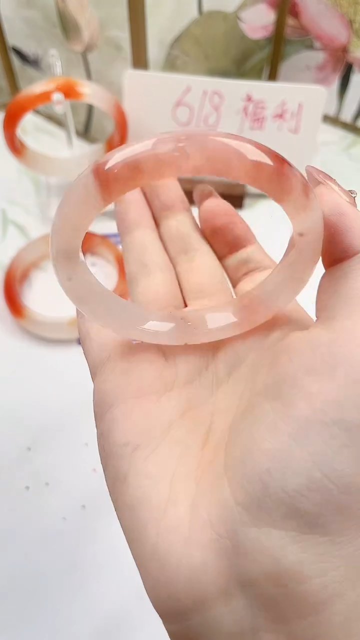 石英质玉手镯未镶嵌X142微色差56mm