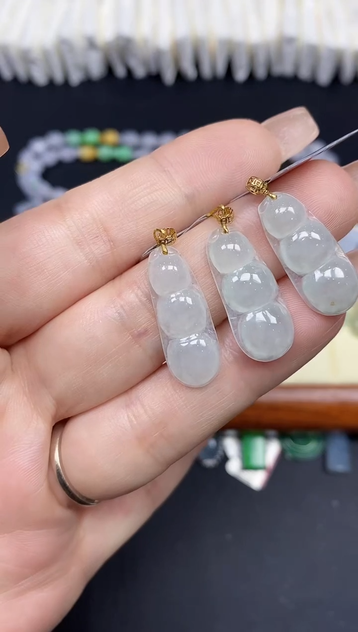 吊坠(不含链)18K金镶嵌翡翠18K金扣镶嵌多样性发其一@@CMT11224-2