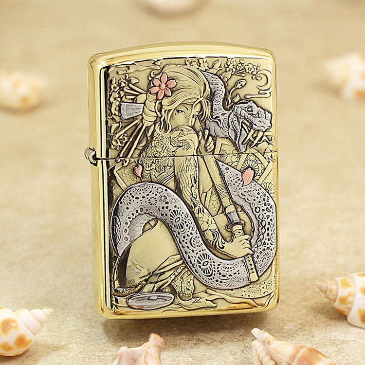 ZIPPO/之宝 蛇女刀姬专属精工镶嵌个性经典防风艺术