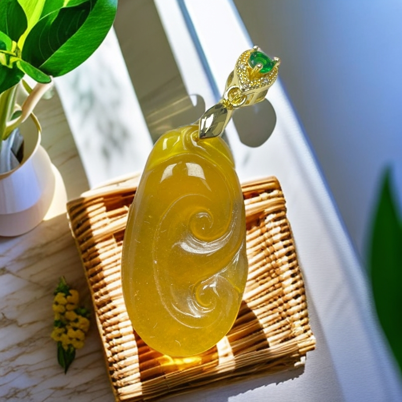 z295黄如意气质精美吊坠